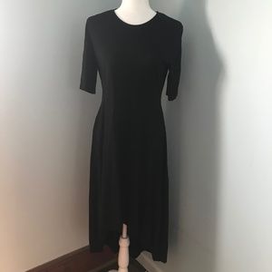 COS hi low midi dress in black size small